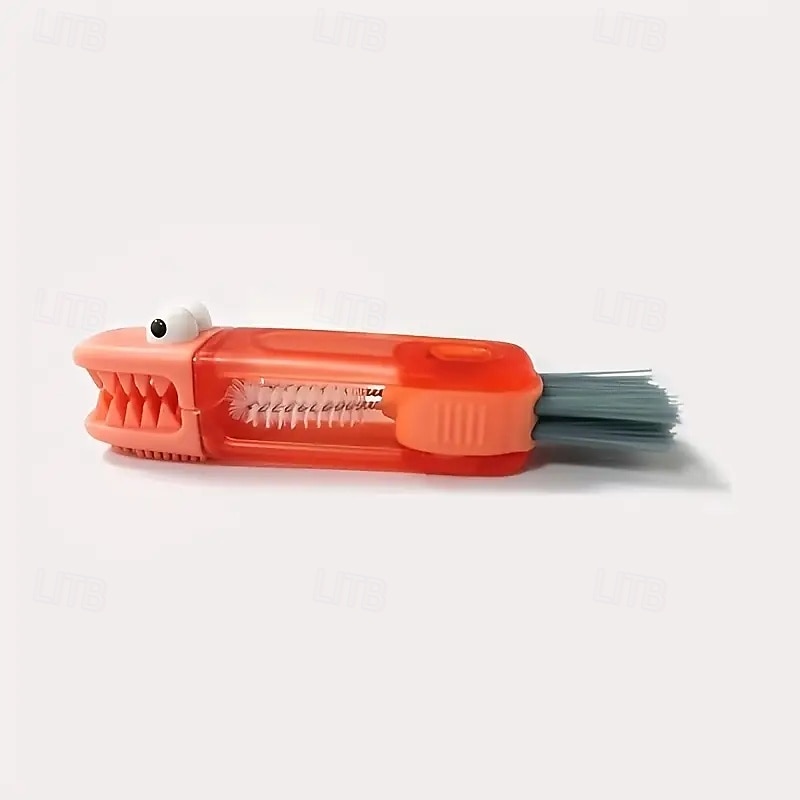 Cepillo de limpieza de cocodrilo 3 en 1 con cepillos de fregado intercambiables, juego de cepillos para limpiar grietas, para espacios reducidos entre biberones, vaso apto para biberones, ranuras y 2025 - $6.49 –P9
