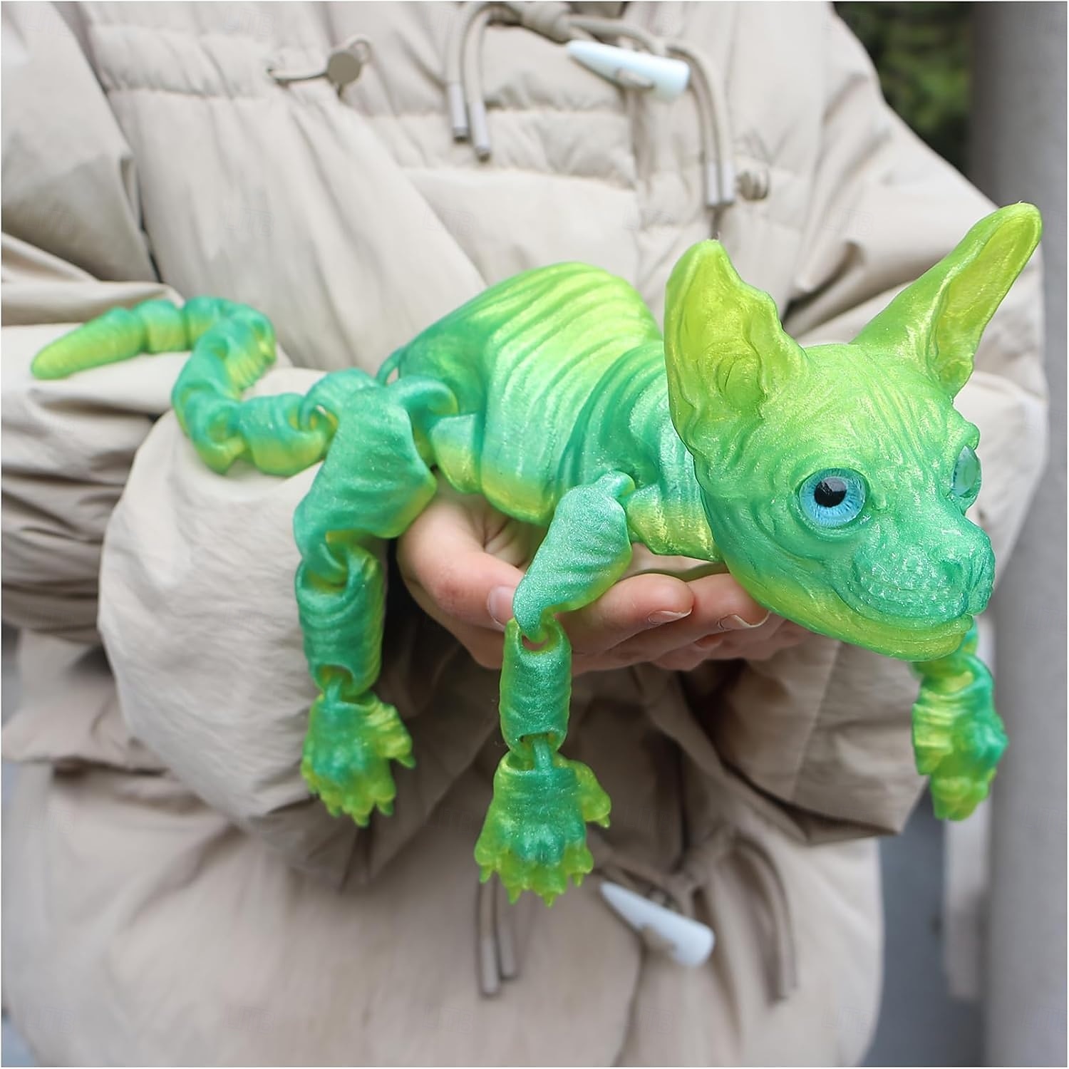 Decorazione realistica di un gatto snodato stampato in 3D, gatto sphynx stampato in 3D, animale antistress, scrivania, ufficio, arredamento per la casa, per amanti dei gatti e collezionisti. del 2026 a $19.99 –P12