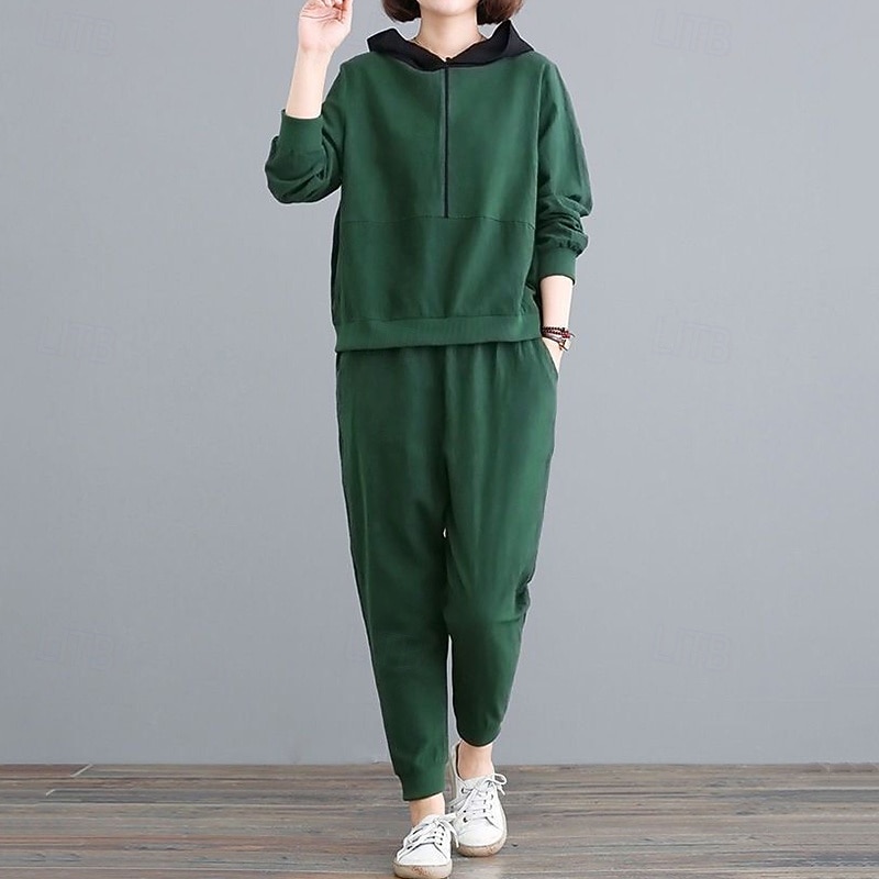 Per donna Felpe con cappuccio da salotto Tute in pile con tasca Tinta unita Completo Abbigliamento Autunno & Inverno Nero Rosso Palestra All'aperto Corsa Antivento Caldo Manica Lunga Sport del 2025 a $74.99 –P8