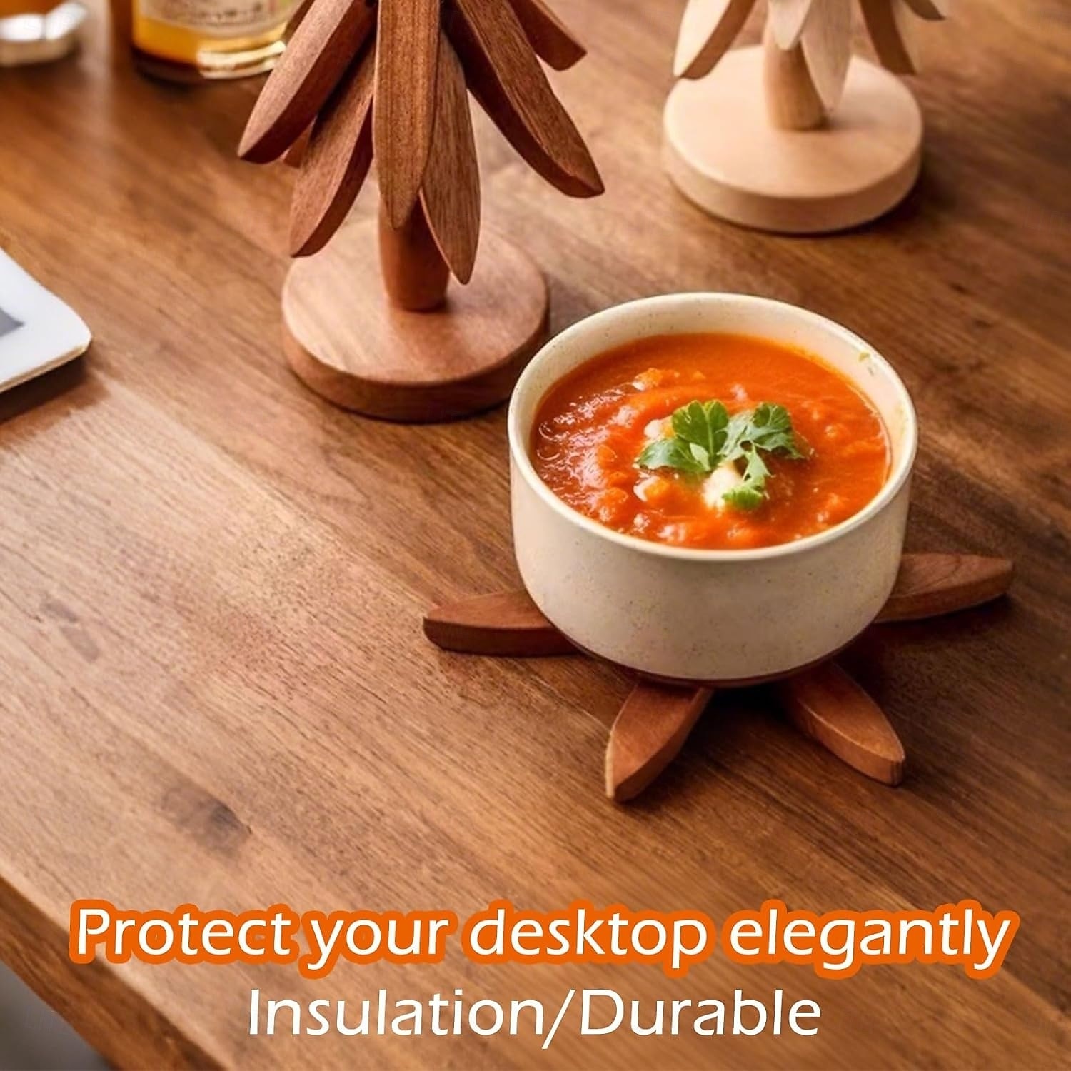 ensemble de dessous de plat en bois naturel, 3/4/5 dessous de plat en bois &1 support comme un sapin de Noël, dessous de plat de cuisine pliable naturel pour casseroles, poêles, bols &théières de 2025 ? $12.99 –P12