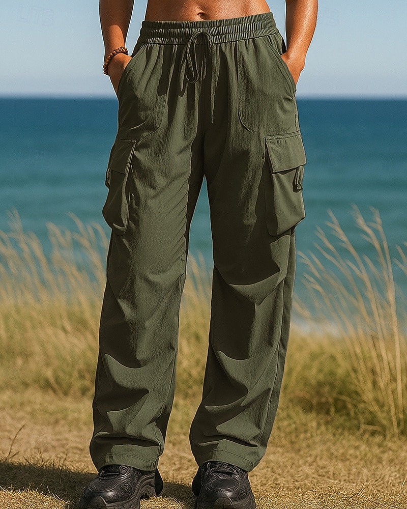 Herr Vida byxor Militärbyxor Vandringsbyxor Vår Höst Utomhus Normal Vattentät Vindtät Underdelar Ficka Elastisk midja Svart Armégrön Camping / vandring Löpning S M L XL XXL 2026 - $46.99 –P6