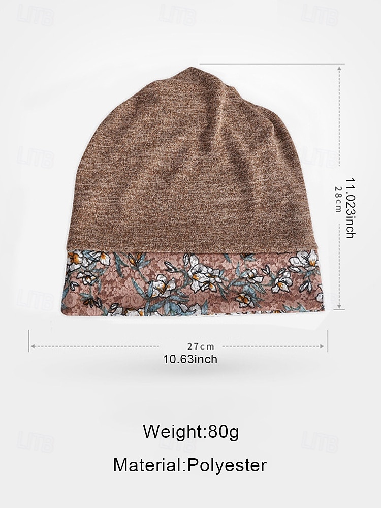 Women's Floral Print Beanie Hat, Soft Stretchy Slouchy Cap for Casual Wear, Outdoor Activities and Chemo Head Cover 2026 - $18.99 –P6