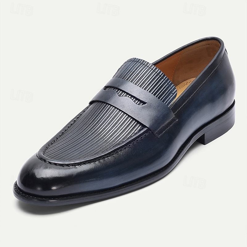 Burgunderrote Pennyloafer für Herren – klassische Slip-On-Abendschuhe mit runder Spitze für Business, Büro und formelle Anlässe 2025 - $94.99 –P1