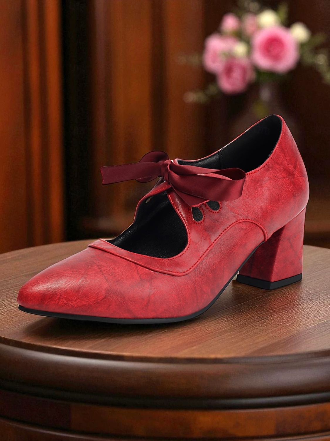 Γυναικεία μαύρα τακούνια Mary Jane σε στιλ δεκαετίας του 1950 με φιόγκο – ρετρό γόβες με χοντρό τακούνι για καθημερινή vintage εμφάνιση και swing χορό 2026 - $54.99 –P4