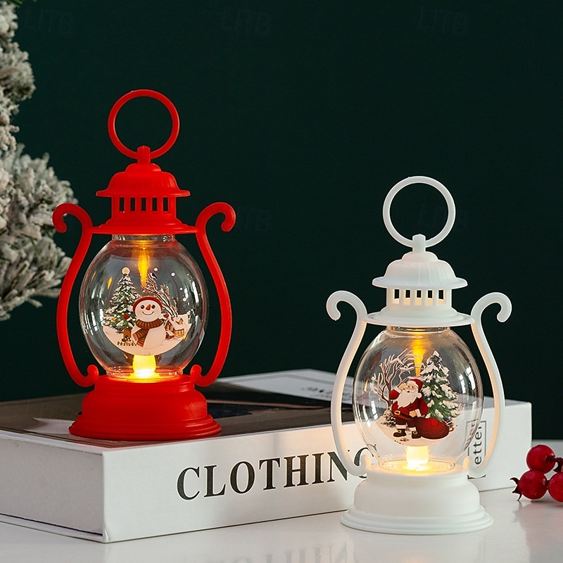 1 Pc 16.2 * 7.1CM Christmas Handheld Lantern LED Electronic Candle Light Desktop Ornament Light Nightlight Decorative Light AG13 * 3 Battery 2025 - CAD $4.99 –P8