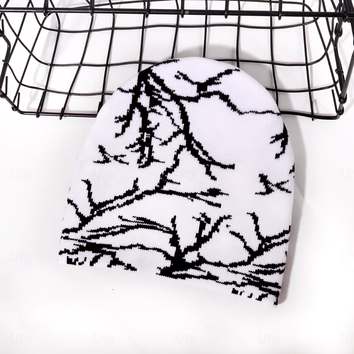 Herren Unisex Beanie Mütze Wintermützen Beanies Schädelkappe Strickmütze Schwarz Weiß Acrylfasern Jacquard Gestrickt Gemütlich Halloween Alltagskleidung Festival Blitz Warm 2026 - $4.49 –P3