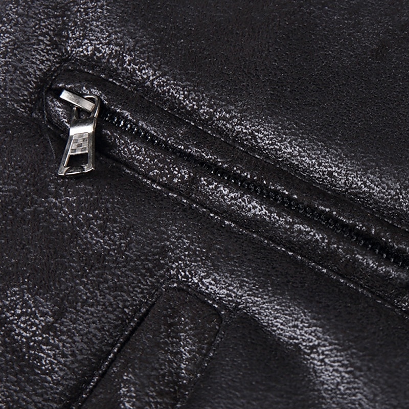 Per uomo Giacca in Ecopelle Giacca in Pile Giacca da Biker Giacca da Moto Vacanza Quotidiano Antivento Caldo Tasca Inverno Semplice Moda Classico Bavero Regolare Nero Caffè Giacca del 2025 a $81.99 –P16