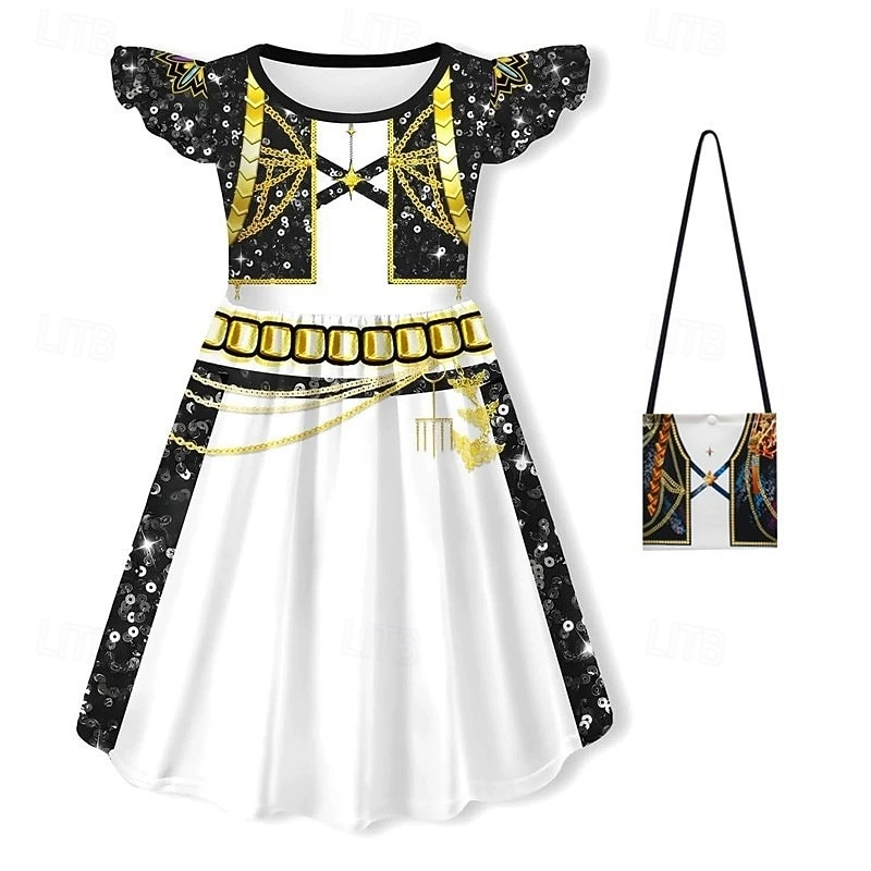Strój inspirowany koreańską idolką, gwiazda popu, moda filmowa, kostium cosplay, wirtualny idol, cosplay filmowy na szkolny występ dziewczynki na Halloween karnawał 2026 - $27.99 –P3