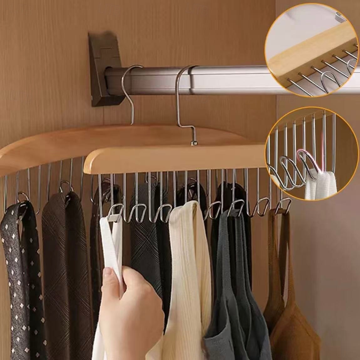 2 db-os csúszásgátló, többfunkciós fa kabátakasztó – falra szerelhető fogas kabátokhoz, sapkákhoz, táskákhoz, sálakhoz és övekhez, hálószobába &otthoni szervező 2026 - $9.99 –P10