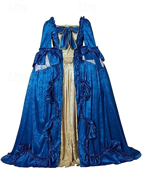 Rokokó Reneszánsz Gyarmati Divatos jelmez Báli fazon Báli ruha Extra méret Királynő Hercegnő Jacquardszövet Jelmez Női királyi Mindszentek napja Farsang Teljesítmény Álarcos mulatság Ren Faire 2026 - $209.89 –P3