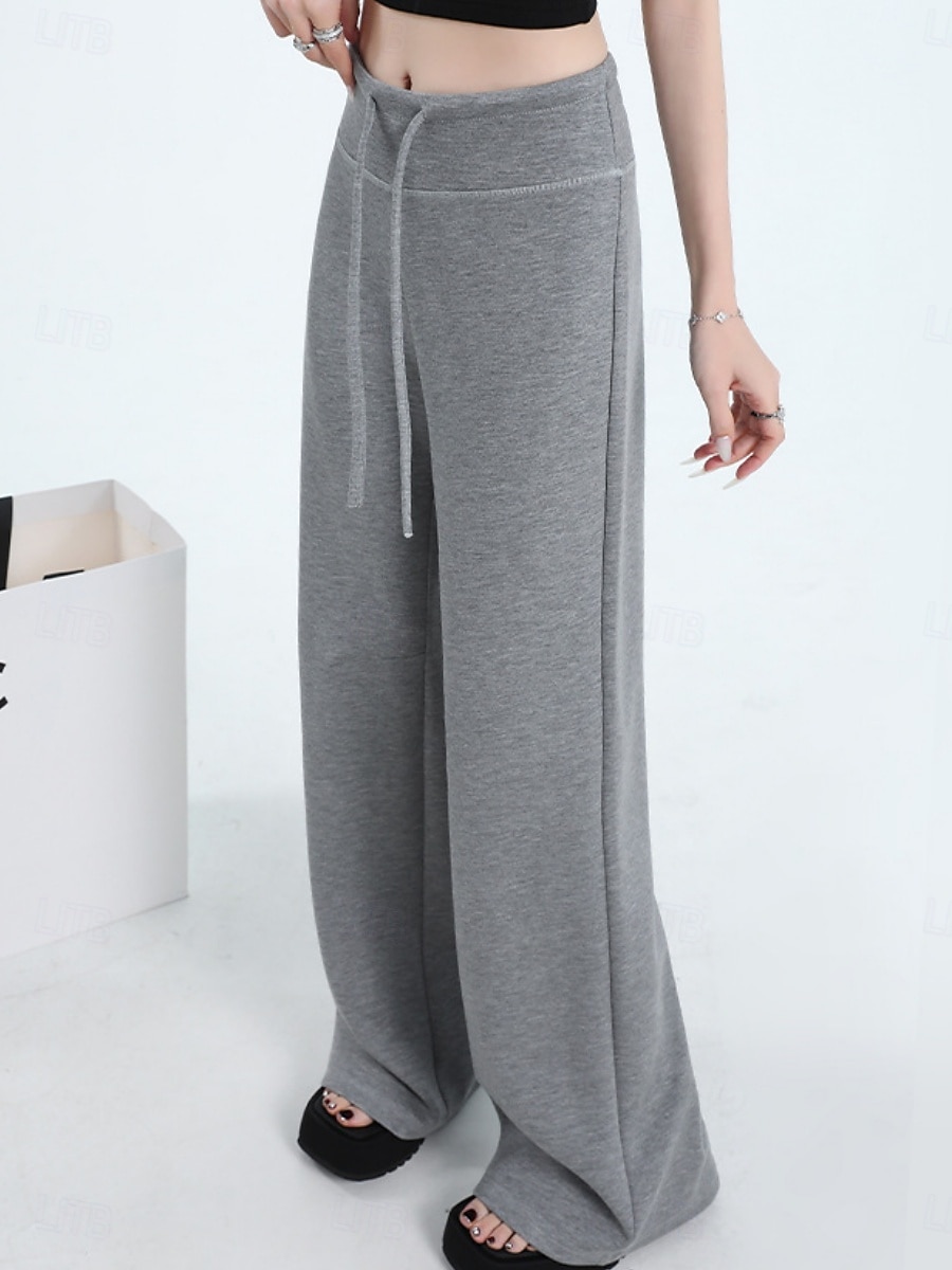 Per donna Pantaloni da tuta Gamba larga Chinos Moda Streetwear Essenziale Lunghezza intera Vita Alta Semplice Tasca Fascia Elastica Comodo Morbido Confortevole Micro-elastico All'aperto Streetwear del 2025 a $26.99 –P8