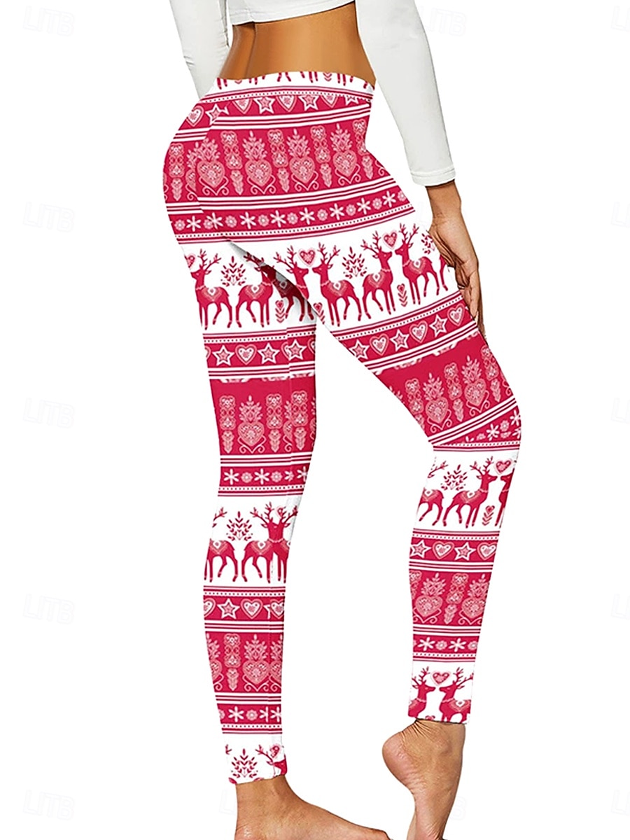 Femmes Leggings Vacances ancien Mode Longueur complète Taille hautePantsNoël Graphique Noël Impression Doux Respirant Haute Élasticité Vacances Rue Décontracté Vert Noir Rosé Blanc + Rose Automne de 2025 ? $26.99 –P2