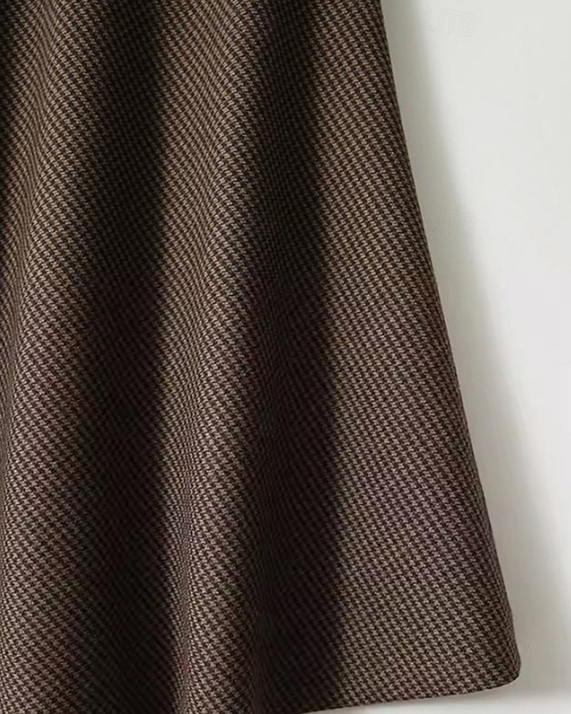 Dámské Sukně A Módní Na běžné nošení Midi Vysoký pas Sukně Pepito Nabírané šaty Neelastické Lehce elastické ulice Denní Kávová Podzim Polyester 2025 - $33.99 –P8