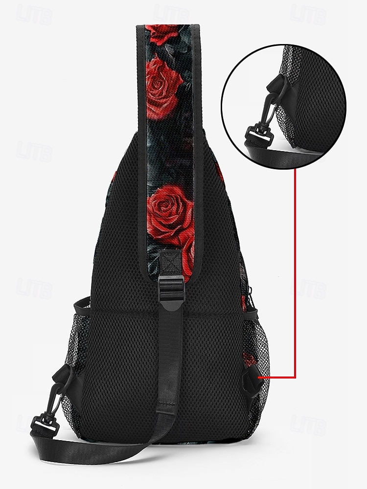 Męskie Torba przez ramię Saszetka na klatkę piersiową Torba na ramię Poliester Na zewnątrz Halloween Codzienne Zamek Nadruk Duża pojemność Lekki Multi Carry Czaszka Czarny / Złoty Czarny / Czerwony 2025 - $24.99 –P9