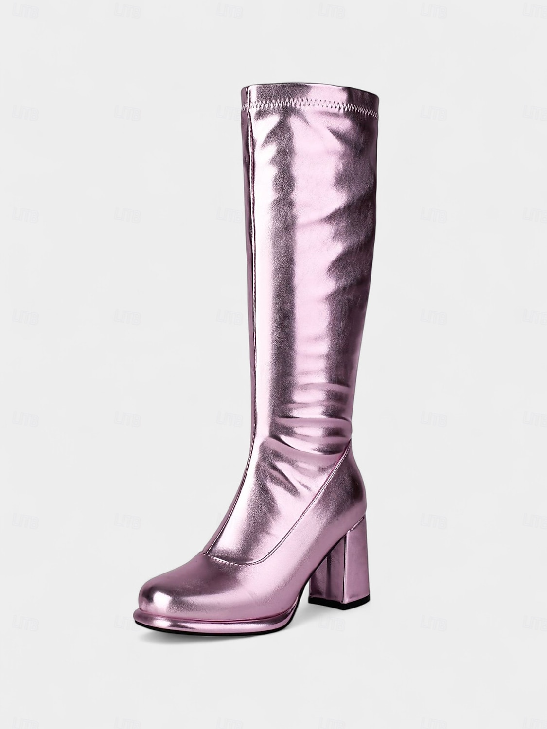 Dámské disco metalické zlaté kozačky na platformě s motivem 80. let, boty na blokovém podpatku inspirované rokem 2000 na večírky, festivaly a koncerty. 2025 - $69.99 –P10