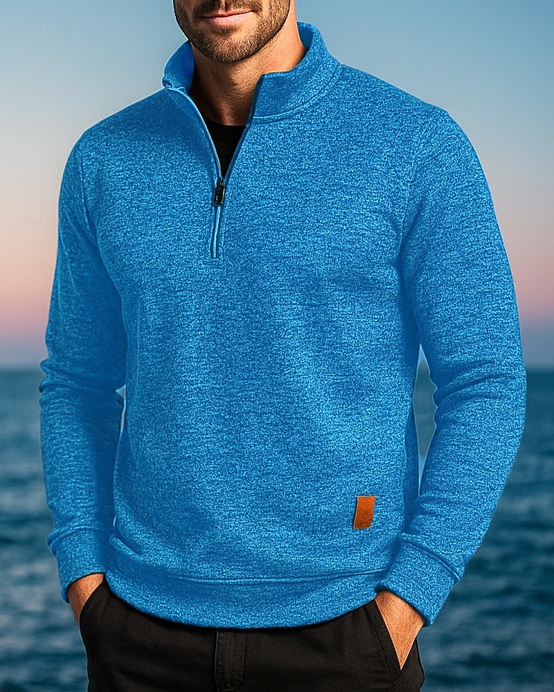 Per uomo cima dell'escursionismo Maglione con cerniera a un quarto Manica Lunga Collo alla coreana Maglietta Top Esterno Leggero Elastico Traspirante Inverno Zip a un quarto Poliestere Grigio scuro del 2025 a $7.49 –P11
