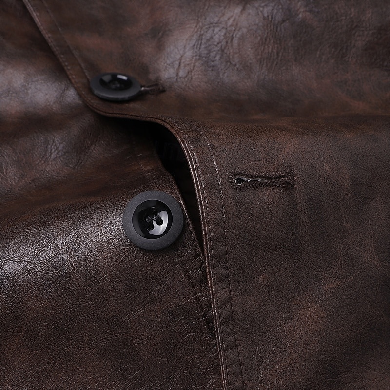 Per uomo Trench in finta pelle Cappotto da marinaio Trench Vacanza Quotidiano Primavera Autunno PU Antivento Capispalla Abbigliamento Moda Classico Semplice Tasca Bavero Monopetto del 2026 a $75.99 –P6