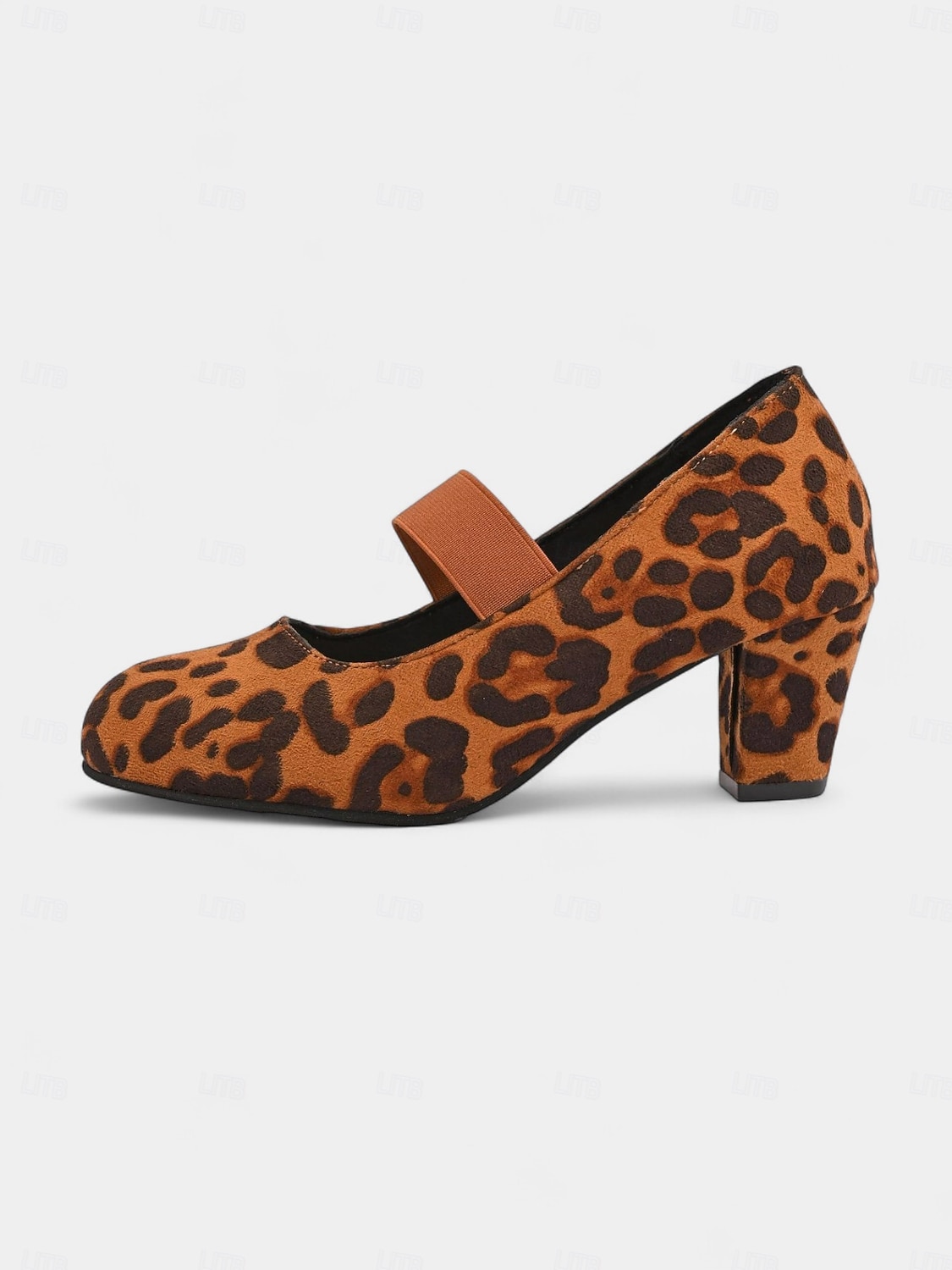 Escarpins Mary Jane à talon carré et imprimé léopard pour femme – style rétro années 70, avec bride élastique, pour un look streetwear quotidien et décontracté au bureau. de 2025 ? $29.99 –P1