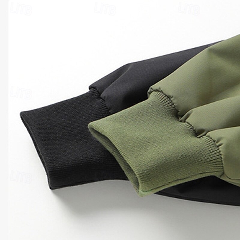 Kids Unisex Baseball Jackets Outerwear Letter Long Sleeve Zipper Pocket Comfort Soft Coat Outdoor Fashion Daily Black Green Spring Fall 4 years+ 2025 - $47.99 –P8