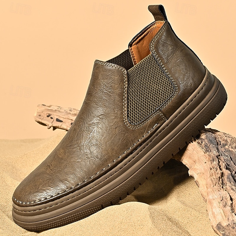 Baskets Chelsea grises à enfiler pour homme – Mocassins décontractés à tige basse avec empiècements latéraux élastiques pour un usage quotidien, les déplacements et les tenues décontractées de 2025 ? $54.99 –P1