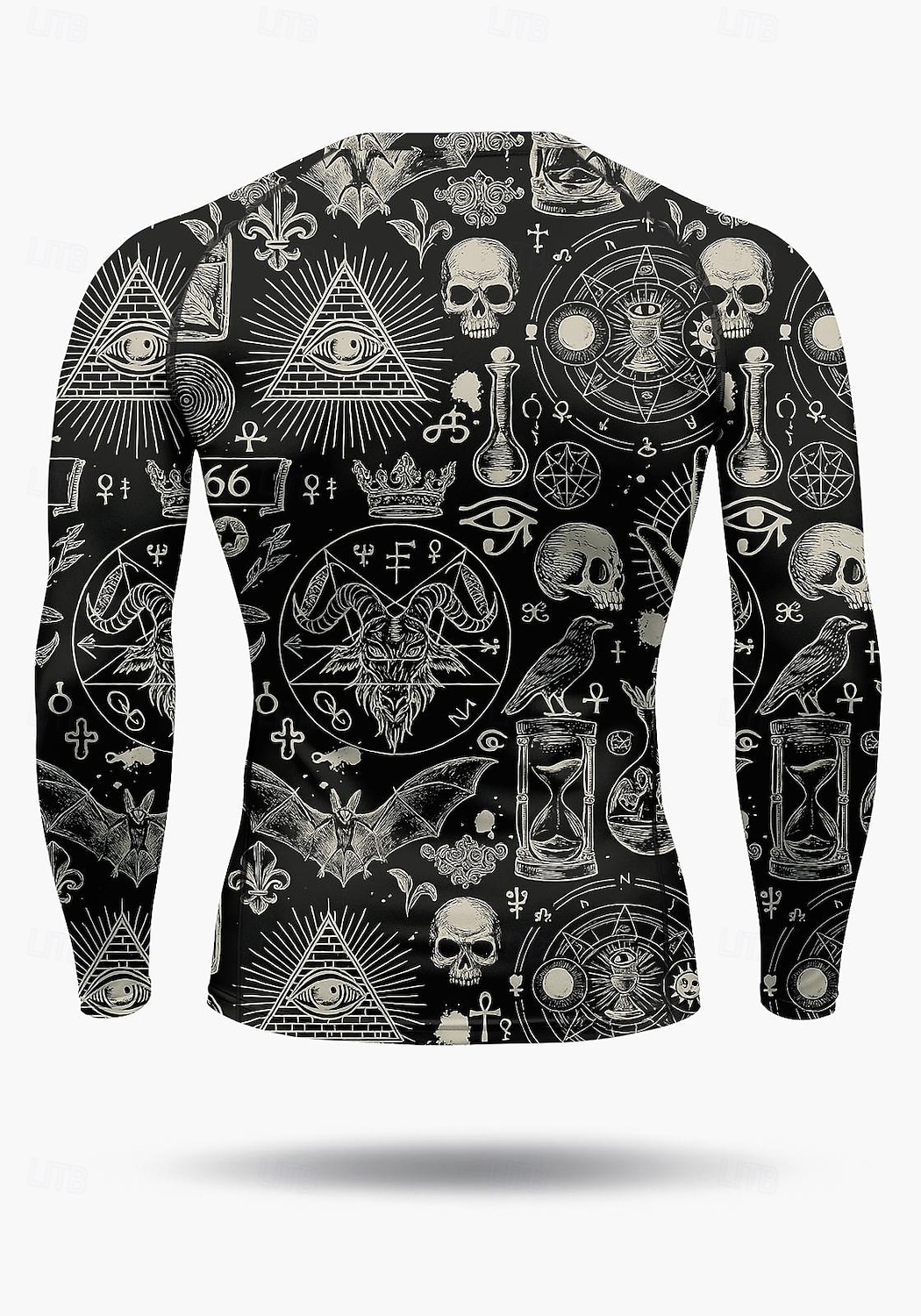 2025年 男性用 コンプレッション・シャツ ランニングＴシャツ 3Dプリント 長袖 ベース層 スカル 速乾性 ビデオ圧縮 パワーフレックス 吸汗性 ジムトレーニング アクティブトレーニング 運動 スポーツウェア アクティブウェア ブラック  コレクション – $18.99 –P2