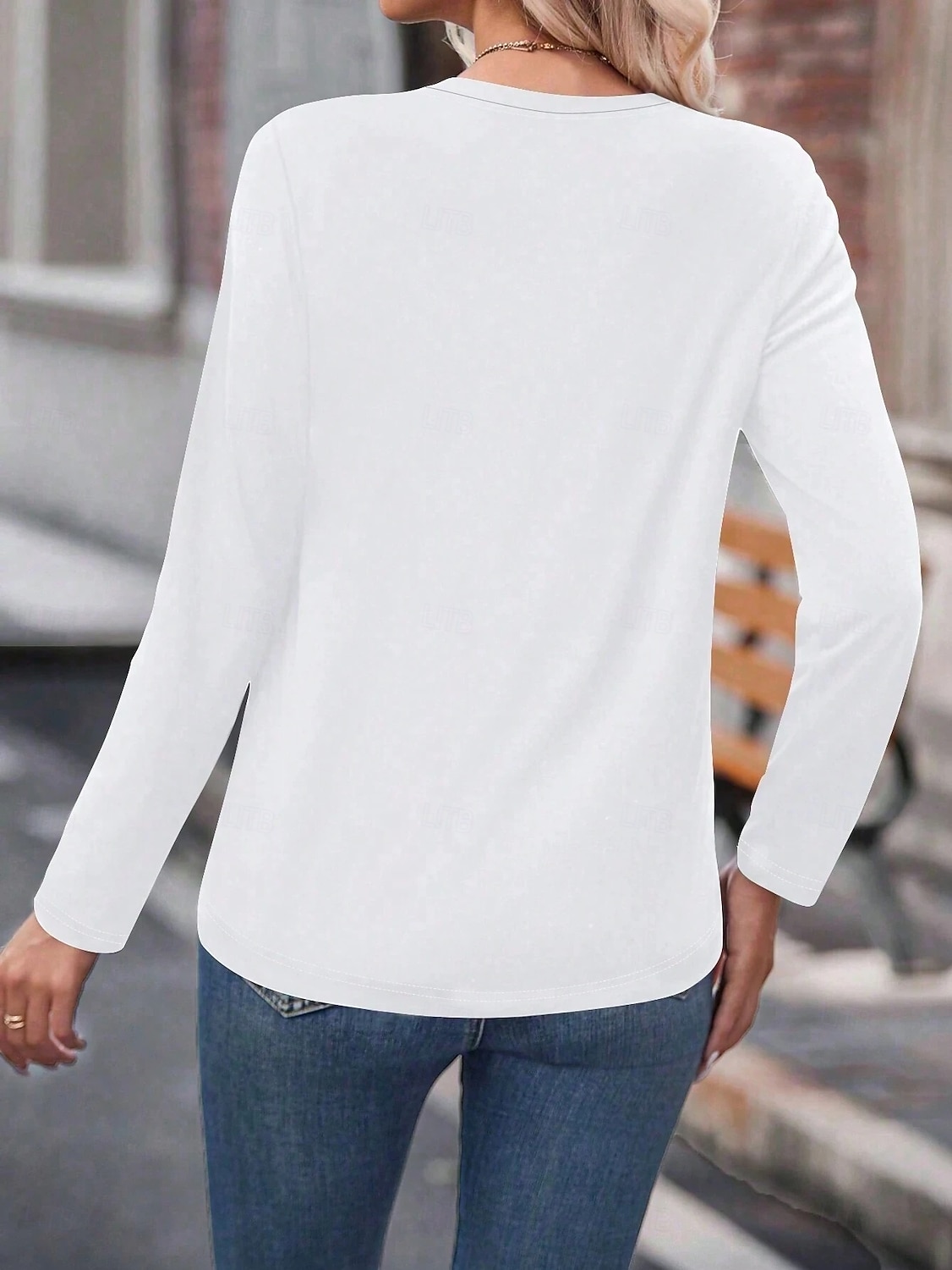 Women's T Shirt Plain Vintage Stylish Classic Long Sleeve Crew Neck Regular Tops Daily Print Blue Black White Yellow Pink Spring Fall Winter 2025 - $22.99 –P3