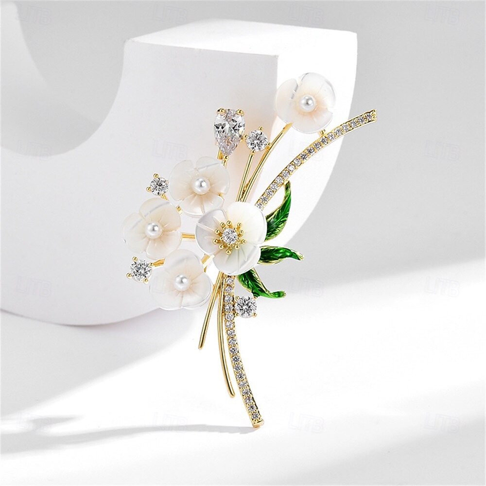 Broches Klassiek Retro meetkundig Bloem Elegant Modieus Gepersonaliseerde Eenvoudig Broche Sieraden Wit Voor Bruiloft Feest Lahja Verloving Schoolfeest Festival 2026 - $34.99 –P3