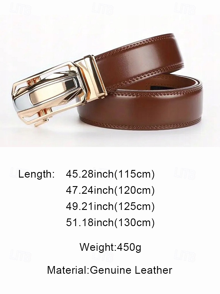 Men's Automatic Buckle Leather Belt, Modern Classic Style, Adjustable Dress Belt for Groom, Wedding, Business and Formal Wear 2026 - $24.99 –P9