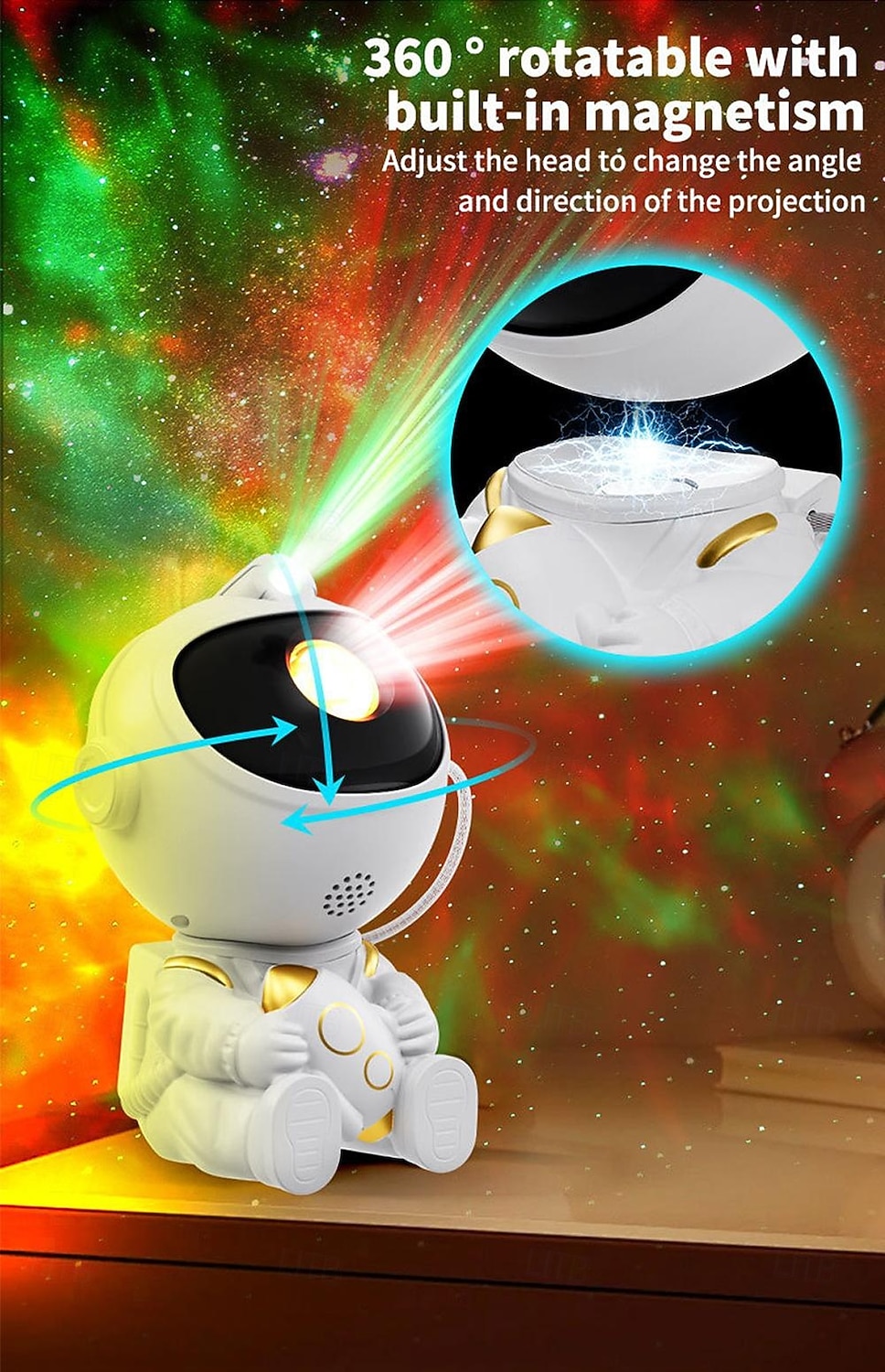 2026年 宇宙飛行士スター投影器子供向けギフト銀河ライト8モードリモコンと270度調整可能なLEDライト寝室女の子の部屋の装飾ホームシアター天井  コレクション – $32.99 –P5