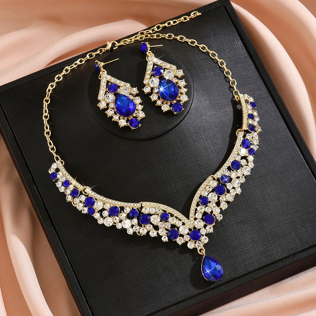 Женский комплект из фиолетового ожерелья и серег со стразами — блестящие винтажные украшения для вечеринок в стиле Гэтсби, бальных танцев и официальных вечеров 2026 - $11.99 –P3