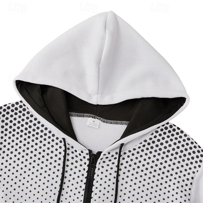 Per uomo Felpa con cappuccio Felpa con cappuccio a zip intera Felpa con cappuccio in pile Felpa con cappuccio foderata in pile Nero Bianco Rosso Blu Grigio scuro Con Cappuccio Semplice Blocco di del 2025 a $17.99 –P7