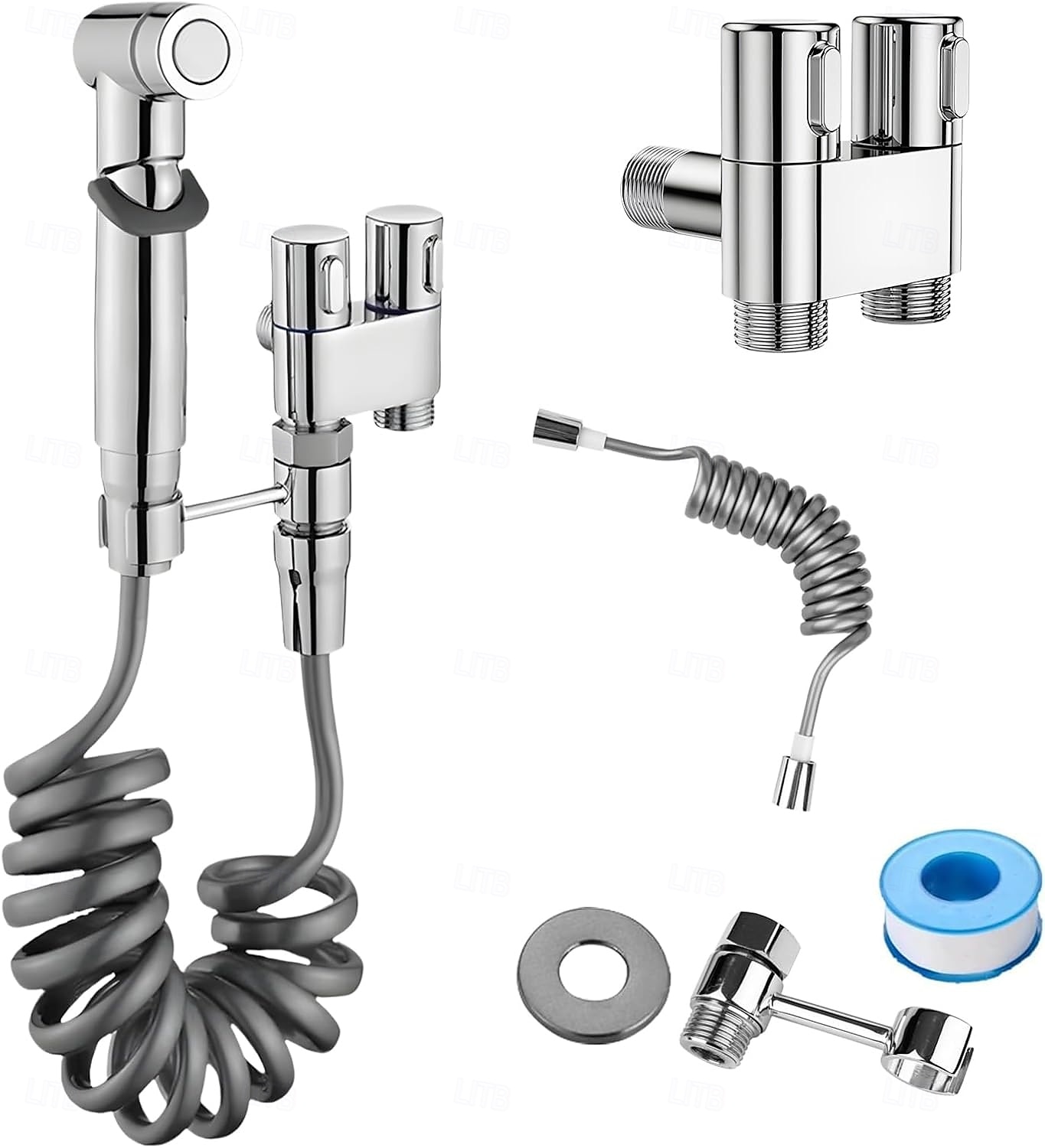 Handheld Bidet Sprayer for Toilet,1-In-2-Out Dual Control Valve,Mini Toilet Faucet Sprayer Kit Butt Washer,Hand Shower Bidet Attachment for Washing Machine and Toilet 2026 - E£1931.52 –P11