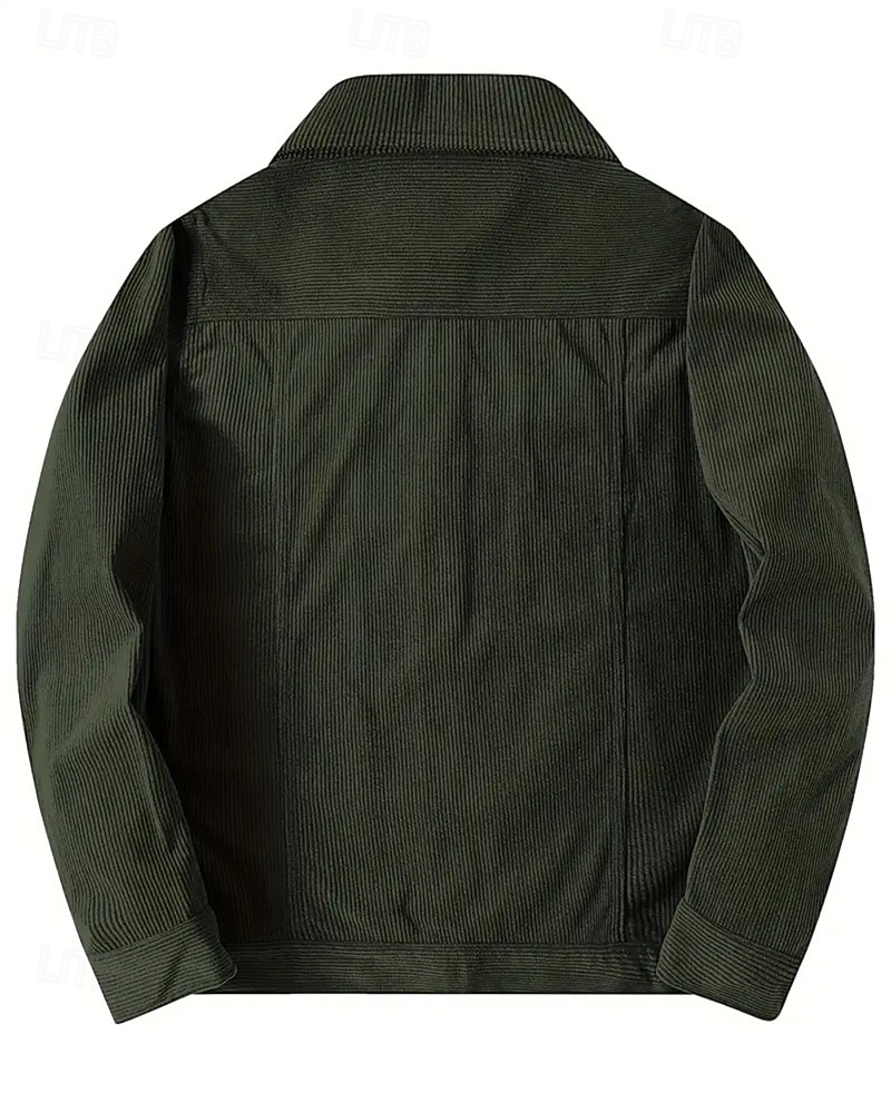 Per uomo Giacca in Velluto a Coste Giacca Cargo Giacca Casual Vacanza Quotidiano Caldo Tasca Autunno & Inverno Semplice Moda Classico Bavero Regolare Nero Blu Verde militare Caffè Giacca del 2025 a $33.99 –P9