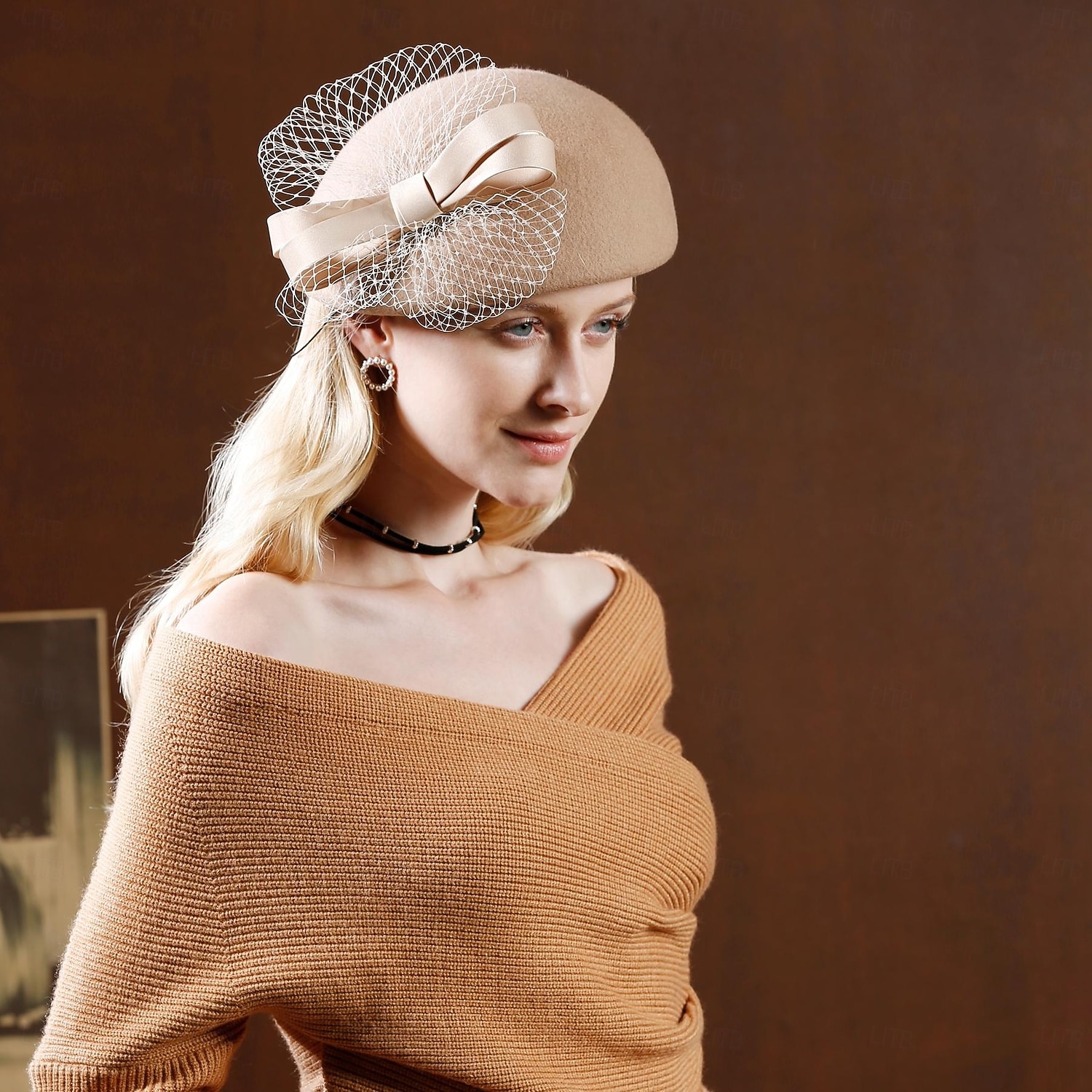 kalapok 100% gyapjú barett sapka keménykalap / cloche kalap tea party koktél kalap elegáns brit masnival tiszta színű fejdísz fejfedő 2025 - $39.99 –P13