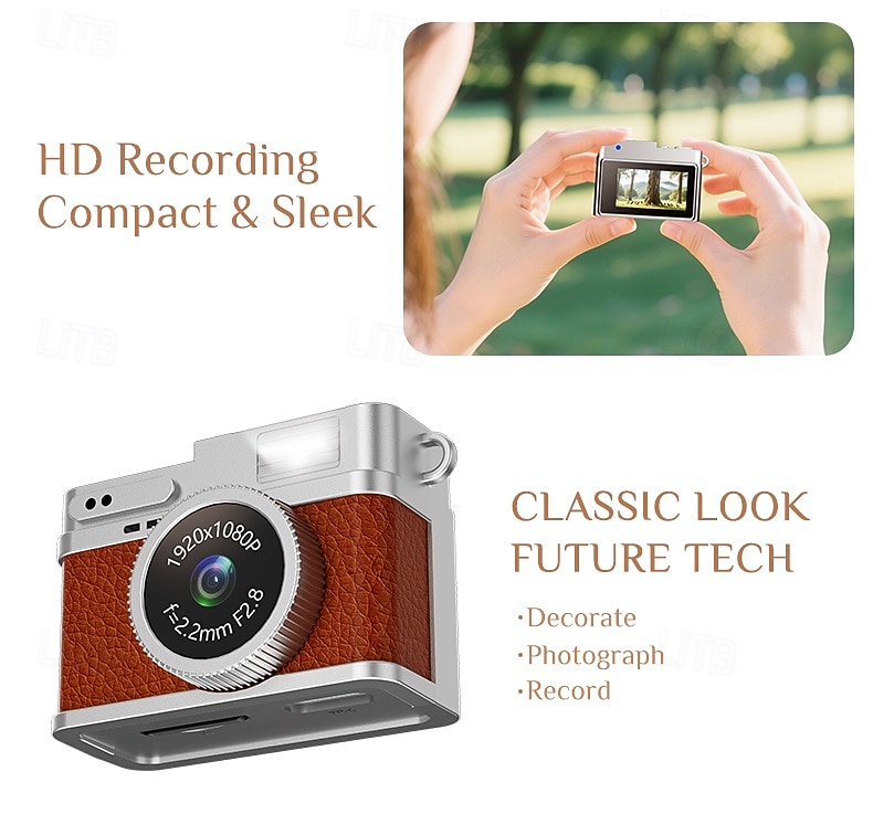 Appareil photo rétro HD 1080p de la taille d'un pouce pour l'enregistrement photo et vidéo portable équipé d'un appareil photo numérique CCD et d'un flash. de 2025 ? $32.99 –P4