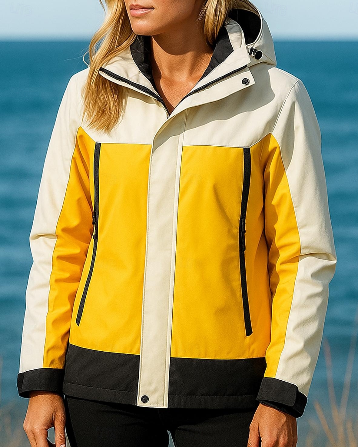Women's Windbreaker Softshell Jacket Hiking Jacket Outdoor Waterproof Windproof Hiking Outfits Hiking Clothes Autumn / Fall Top Camping / Hiking / Caving Running Patchwork Black Yellow Army Green 2026 - $49.99 –P8