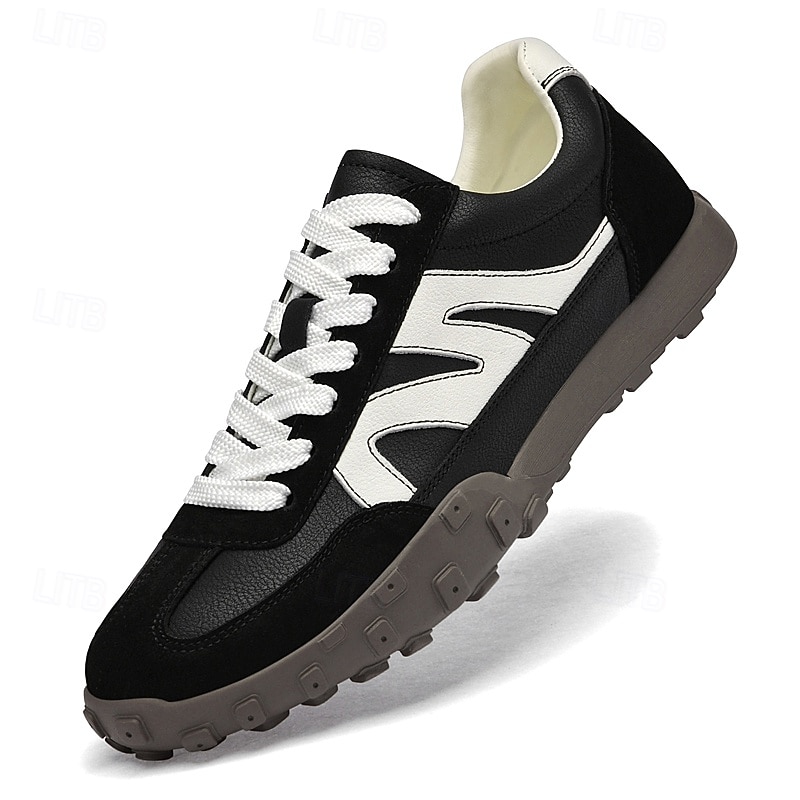 Baskets à lacets en similicuir pour homme, chaussures de sport rétro pour l'extérieur – confortables pour la marche, l'entraînement et le style décontracté de 2025 ? $59.99 –P2