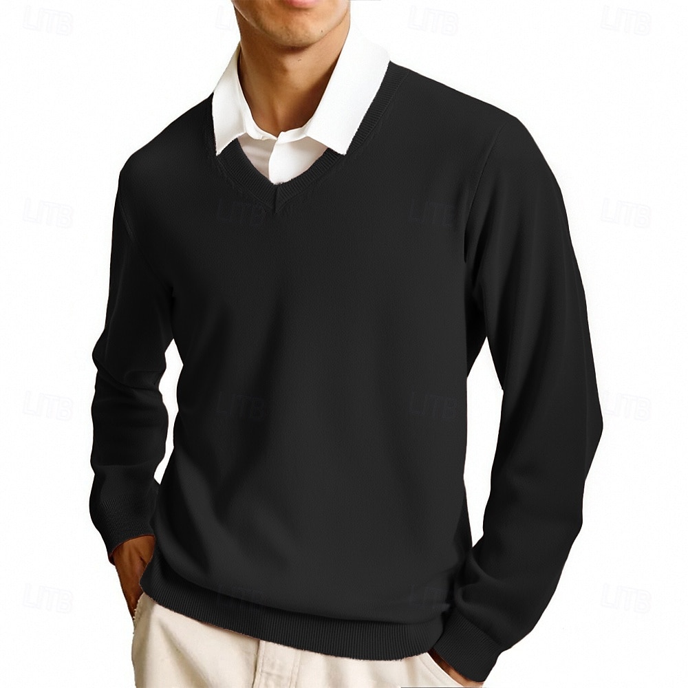 Per uomo Maglione Maglione casual Maglione a maglia A Coste Maglia Top Regolari Lavorato a maglia Semplice Scollo a V Moda Casual Vacanza Abbigliamento quotidiano Abbigliamento Autunno Inverno del 2026 a $11.49 –P11