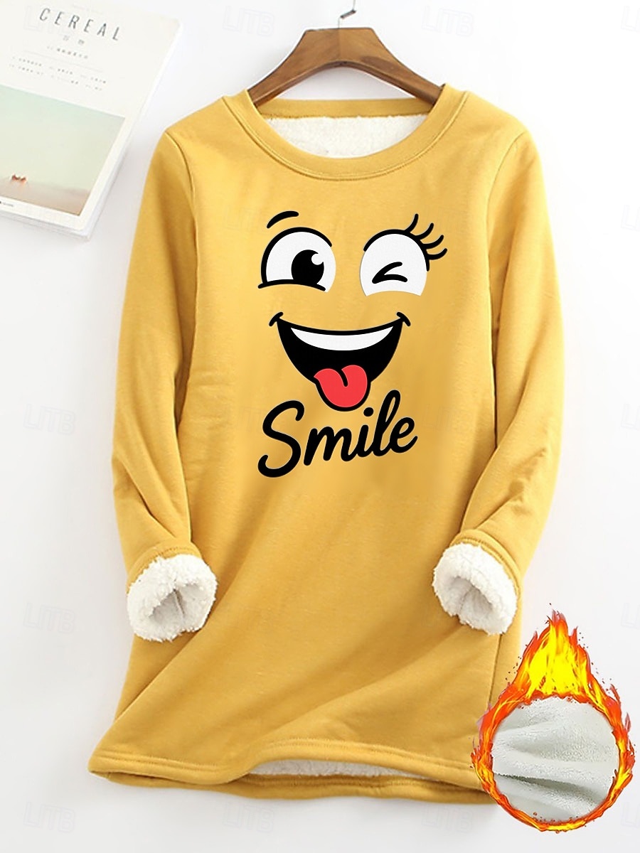 Pull-over pour femme, sweat-shirt graphique, chaud, décontracté, duveteux, manches longues, col rond, régulier, streetwear, décontracté, jaune, rose, rose foncé, bleu, gris, printemps, automne, hiver de 2025 ? $23.99 –P1