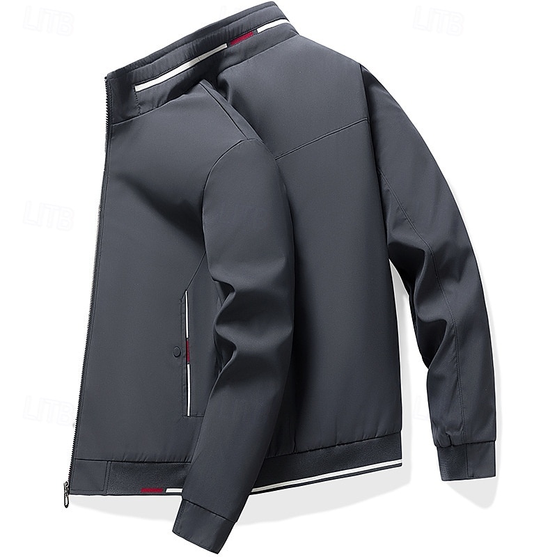 Homens jaqueta leve Jaqueta casual Férias Diário Bolsos Outono Inverno Tecido Moda Clássico Colarinho Chinês Padrão Preto cáqui Cinzento Casaco de 2025 por $29.99 –P2