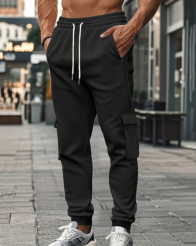 Per uomo Pantaloni da Tuta Cargo Pantaloni da tuta Joggers Pantaloni Coulisse Tasca Elastico in vita Semplice Comodità Sport all'Aperto Quotidiano Moda Casual Nero Bianco Micro-elastico del 2025 a $16.49 –P2