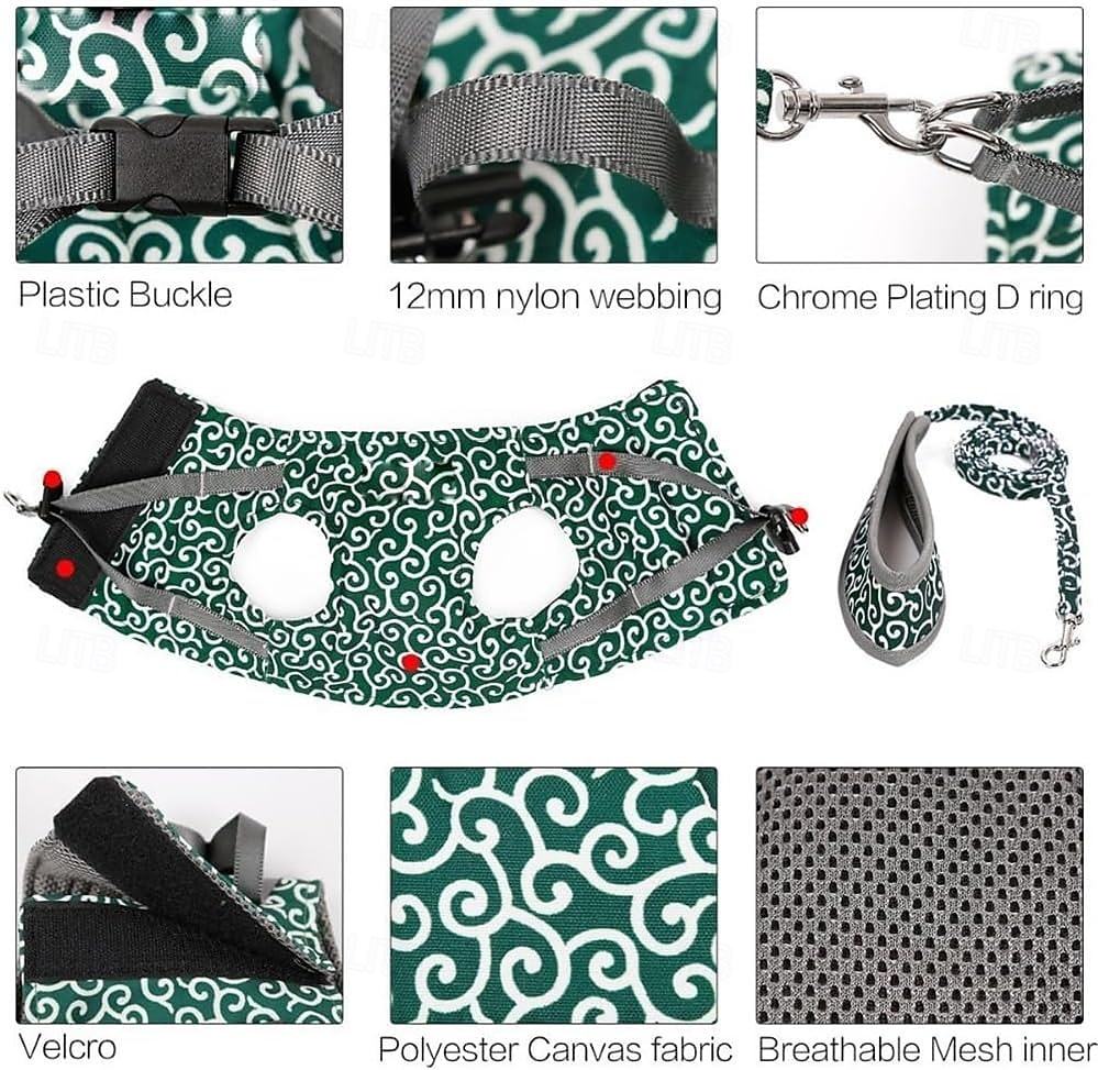 Cat Dogs Vest Harness and Leash, Anti-Break Away Chest Strap, Cats Clothes, Breathable Cat Harness Set, Escape Proof Soft Adjustable Vest Harnesses for Cats for Girl & Boy Cat Walking 2025 - $16.49 –P9