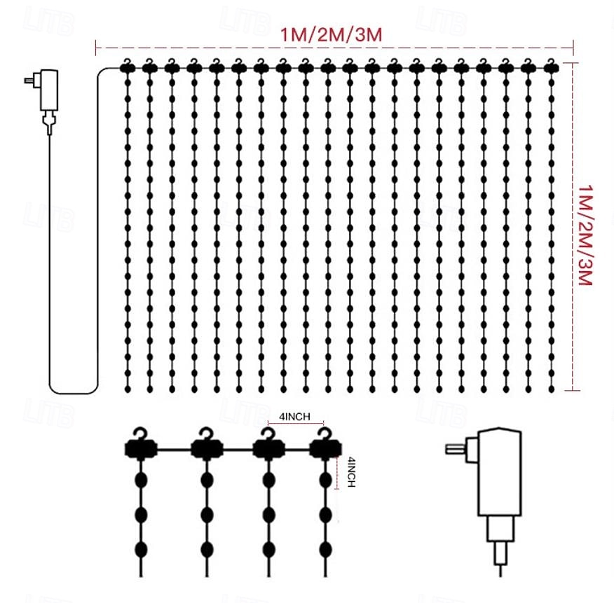 chytré LED záclonové světýlka, LED záclonové světýlka měnící barvu, dynamické DIY záclony s vílími řetězci do ložnice, pozadí, párty, interiéru, exteriéru (aplikace, dálkové ovládání) 2026 - $105.31 –P3
