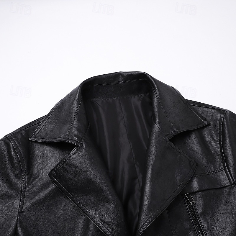 Per uomo Trench in finta pelle Cappotto da marinaio Trench Vacanza Quotidiano Primavera Autunno PU Antivento Capispalla Abbigliamento Moda Classico Semplice Tasca Bavero Monopetto del 2026 a $75.99 –P20