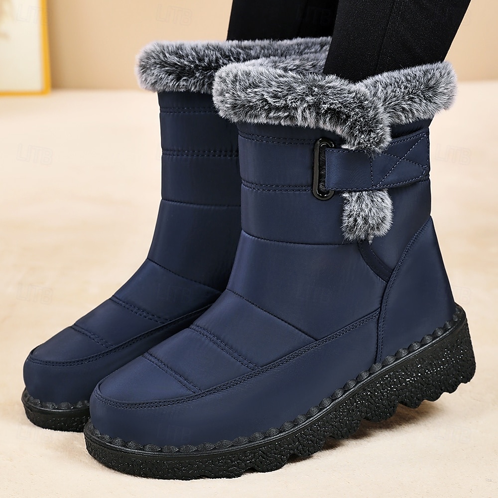 Mujer Botas Botas de nieve Diario Tacón Plano Dedo redondo Casual Satén Mocasín Vino Negro Azul 2026 - $32.99 –P9