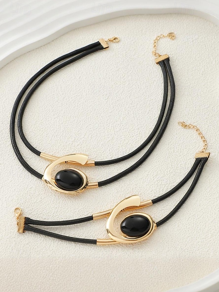 Γυναικείο σετ κοσμημάτων με μποέμ μοτίβο και στροβιλισμό, κολιέ και βραχιόλι με τιρκουάζ σχέδια σε κομψό χρυσό και ασημί, ιδανικό για πάρτι, γάμους και δώρα 2025 - $5.99 –P5