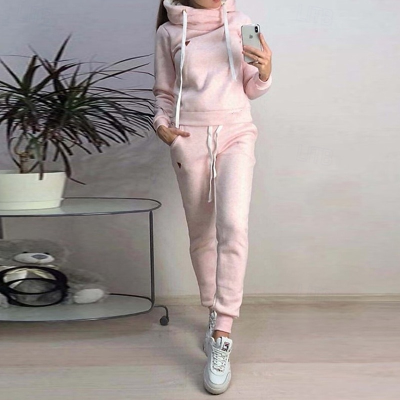 نسائي بدلة رياضية من قطعتين هودي صالة مجموعات بدلات رياضية لون سادة أطقم ملابس رياضية خريف & شتاء زهري أزرق الصالة الرياضية اكتشف - حل ركض خصر عالي خفة الوزن موضة كم طويل رياضة ألبسة رياضية مرن نسبياً 2026 - $33.99 –P1