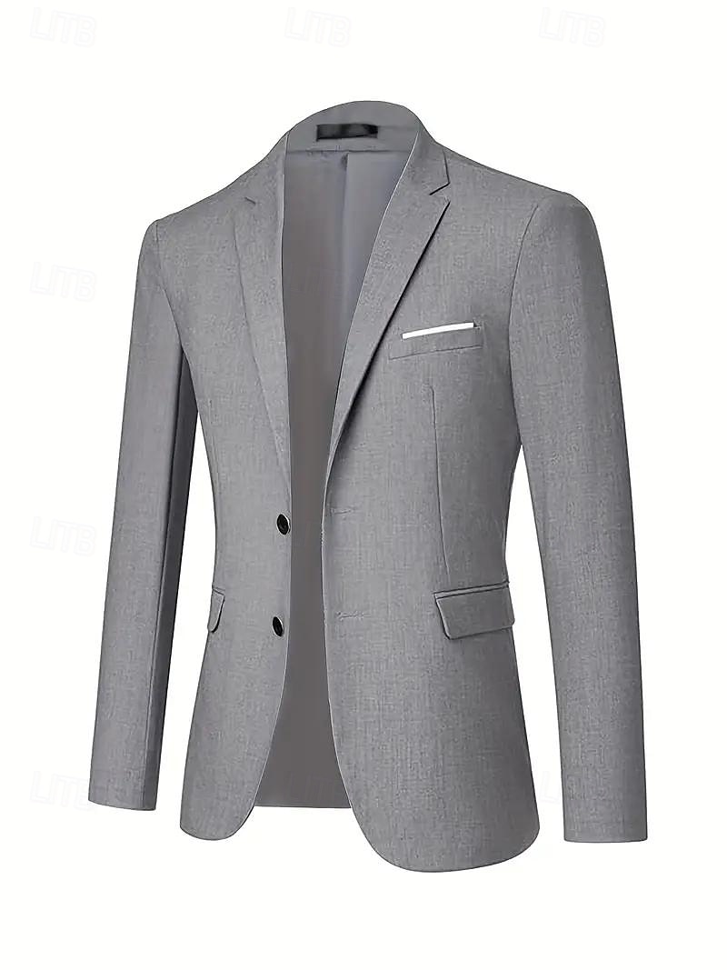 Herren Hochzeit Geschäft Business-Anzüge Gekerbtes Revers Schwarz Dunkelblau Formell Einfarbig Figurbetonter Schnitt 3-teilig 2025 - $109.99 –P2
