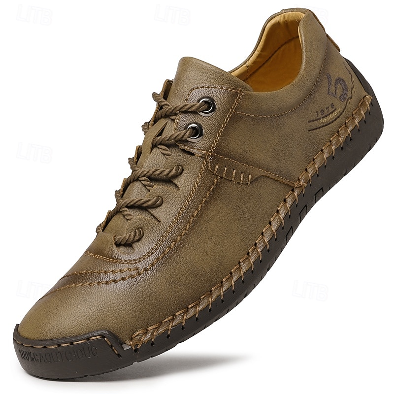 Men's Brown Lace-Up Casual Shoes with Stitched Detailing, Comfortable Design for Daily Wear, Outdoor Adventures and Weekend Getaways 2026 - $54.99 –P2
