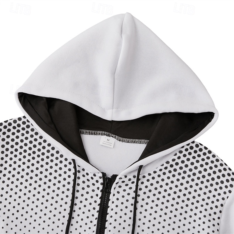 Herren Hoodie Sweatshirt Kapuze Kapuzenshirt mit durchgehendem Reißverschluss Schwarz Weiß Rote Blau Dunkelgray Mit Kapuze Farbblock Sport & Natur Täglich Festtage Polyester Strassenmode Cool 2026 - $11.49 –P6
